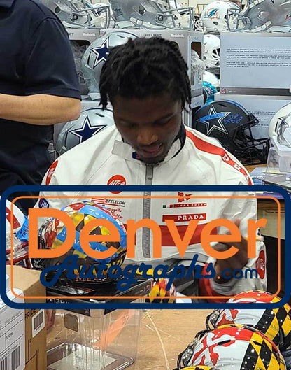 Rakim Jarrett Signed Maryland Terrapins Pride Speed Mini Helmet Beckett