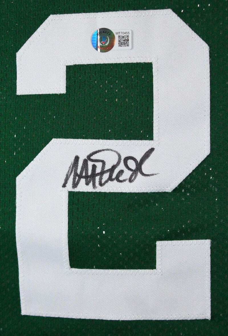 Magic Johnson Autographed Green Custom Jersey