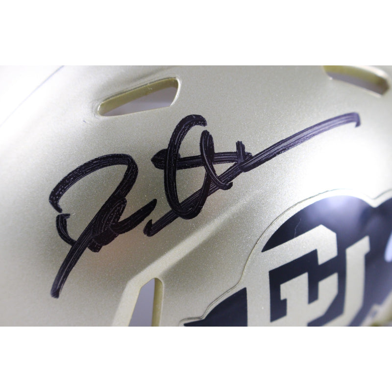 Deion Sanders Signed Colorado Buffaloes Gold Speed Mini Helmet