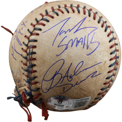 The Sandlot Cast Autographed Custom Ripped Baseball (8 Signatures)