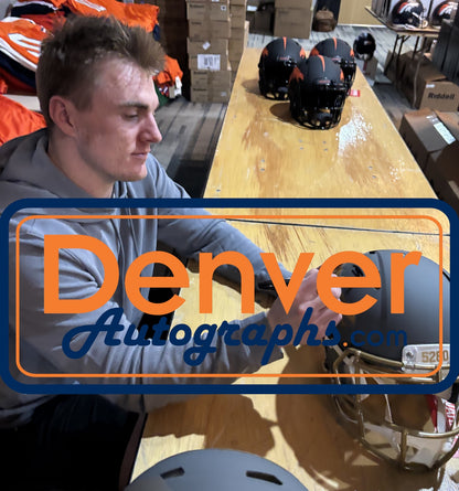 Bo Nix Denver Broncos Autographed Full Size Authentic Slate Helmet