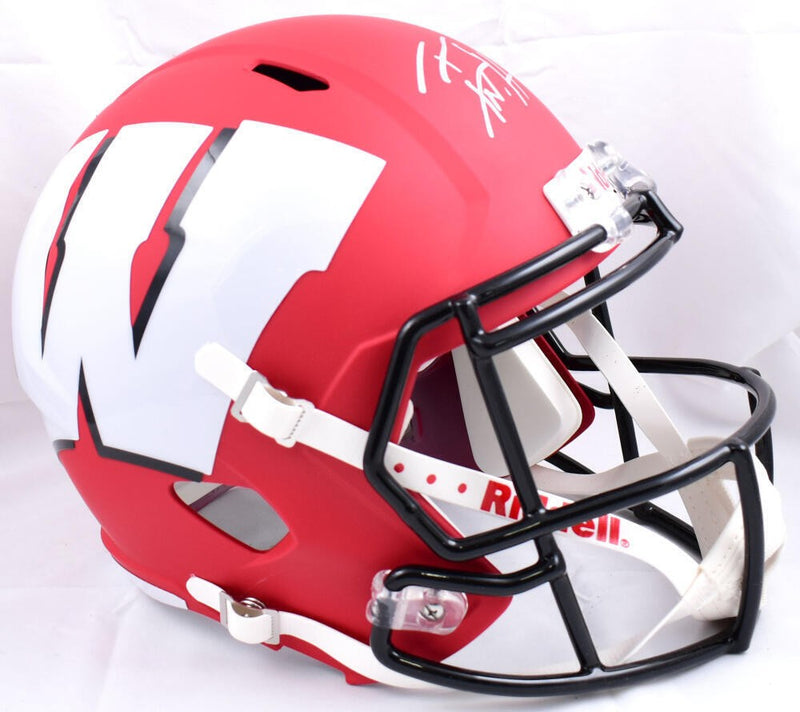 T.J. Watt Signed Wisconsin Badgers Full Size Amp Speed Helmet