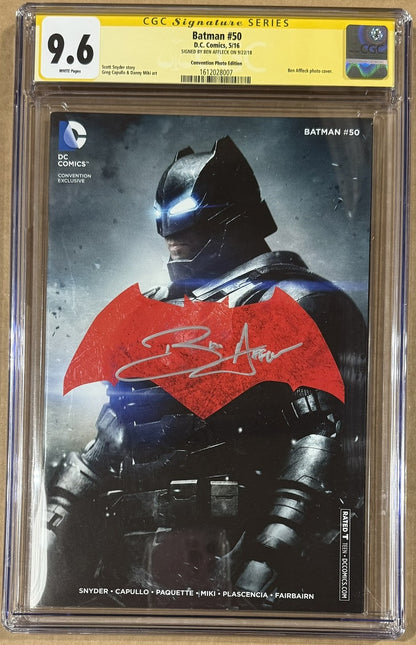 Ben Affleck Signed Batman #50 NYCC Foil Variant Comic CGC 9.6