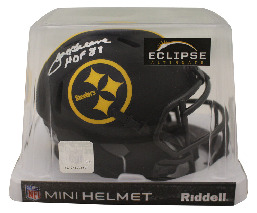 Joe Greene Signed Pittsburgh Steelers Eclipse Mini Helmet - Beckett
