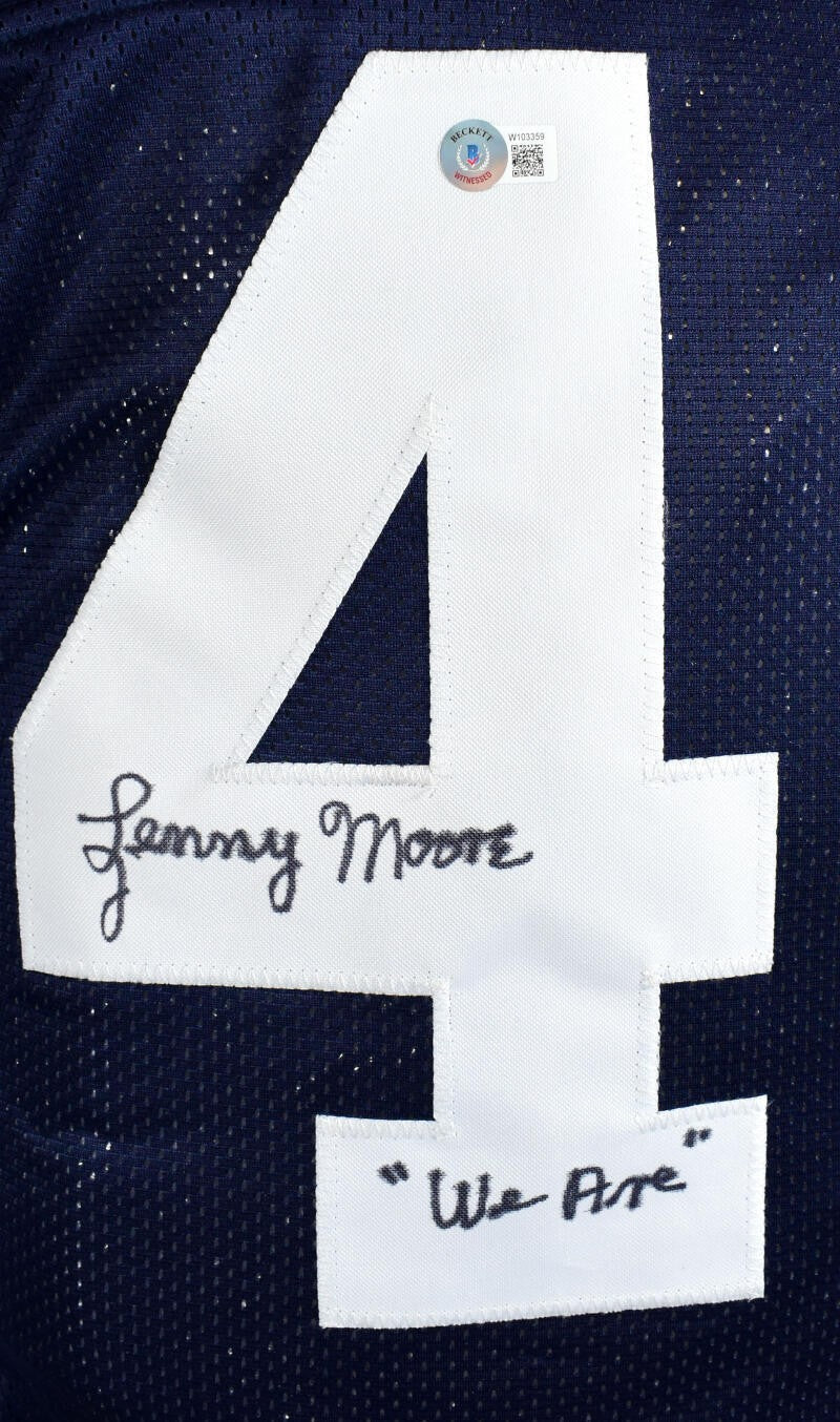 Lenny Moore Signed Navy Blue Penn State Style Custom Jersey