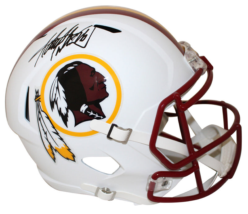 Adrian Peterson Washington Redskins Autographed Full Size Flat White Helmet BAS
