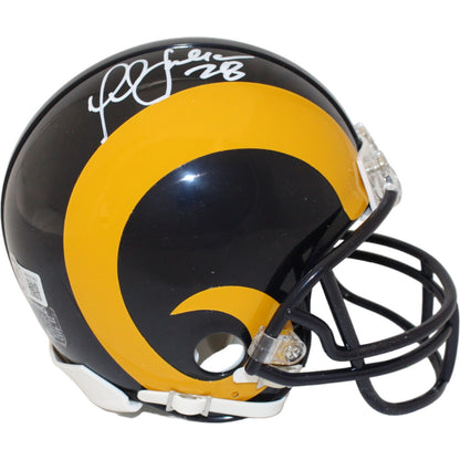 Marshall Faulk Signed Los Angeles Rams Throwback Mini Helmet Beckett