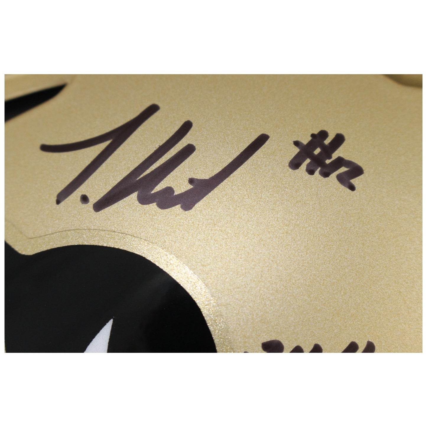 Travis Hunter Colorado Buffaloes Autographed Gold SpeedFlex Full Size Helmet