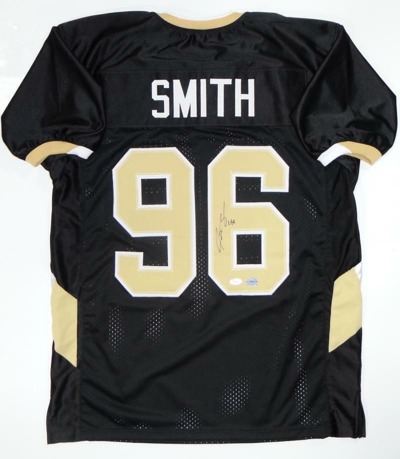 Justin Smith Autographed Black Custom Football Jersey