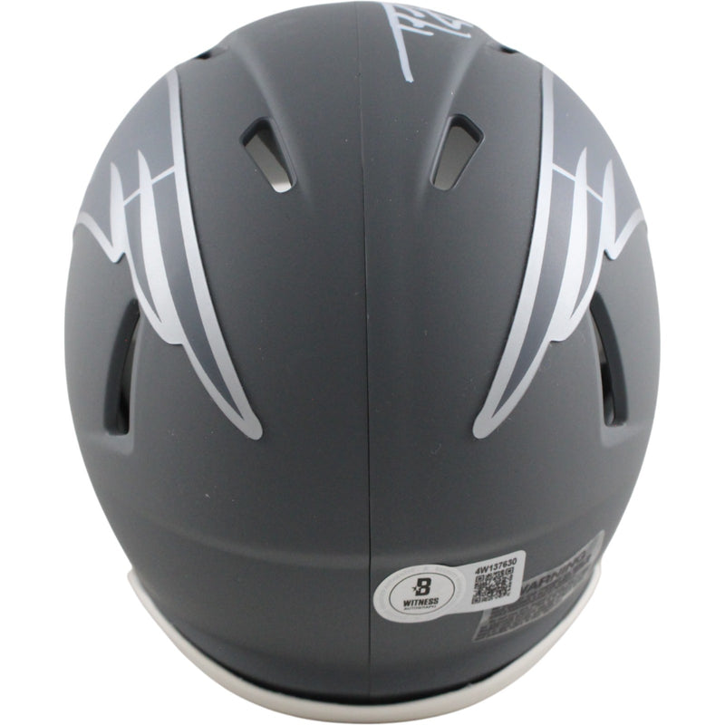 Ty Law New England Patriots Signed Slate Mini Helmet (HOF Inscription)