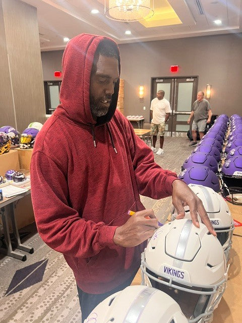 Randy Moss & Justin Jefferson Signed Minnesota Vikings SpeedFlex Helmet