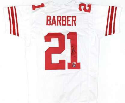 Tiki Barber Autographed New York Giants White Jersey