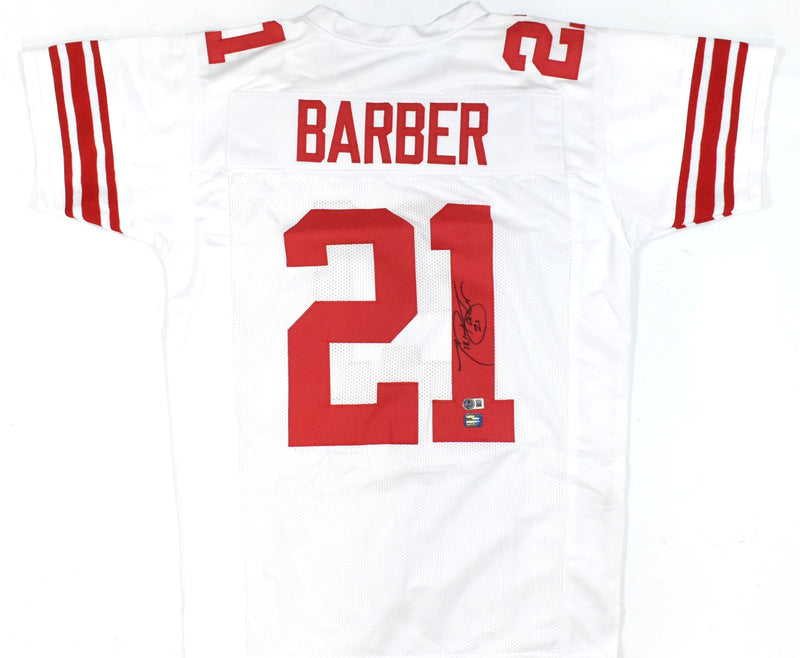 Tiki Barber Autographed New York Giants White Jersey