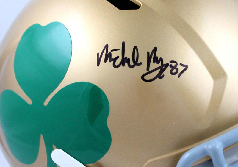 Michael Mayer Autographed Notre Dame Shamrock Full Size Speed Helmet