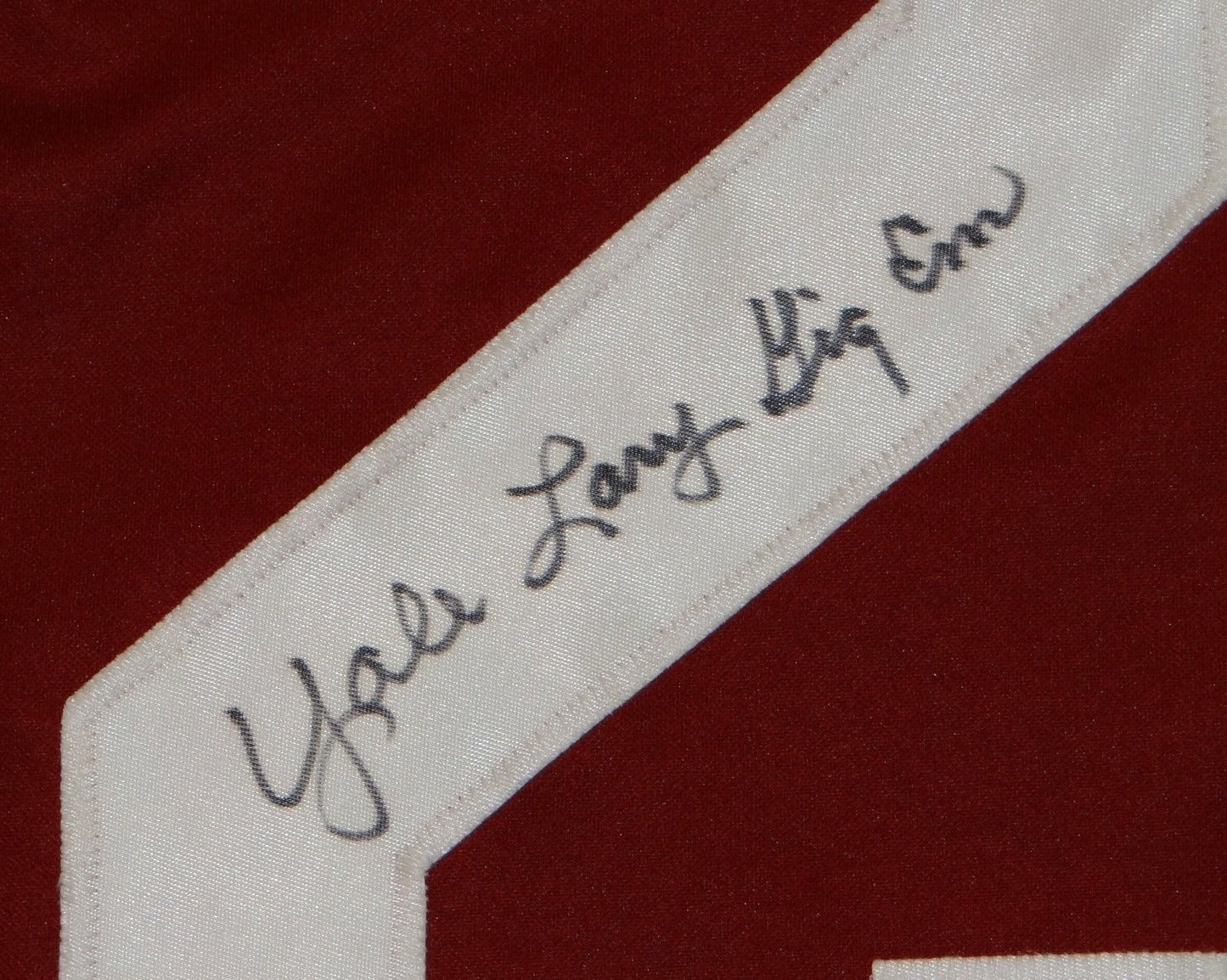Yale Lary Autographed Maroon College Style Jersey "Gig Em"