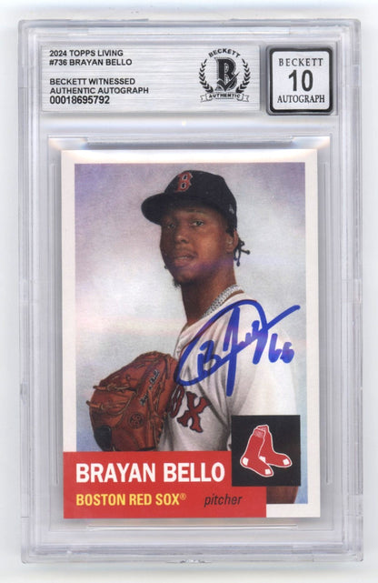 Brayan Bello Signed 2024 Topps Living Card #736 (BGS 10 Auto)
