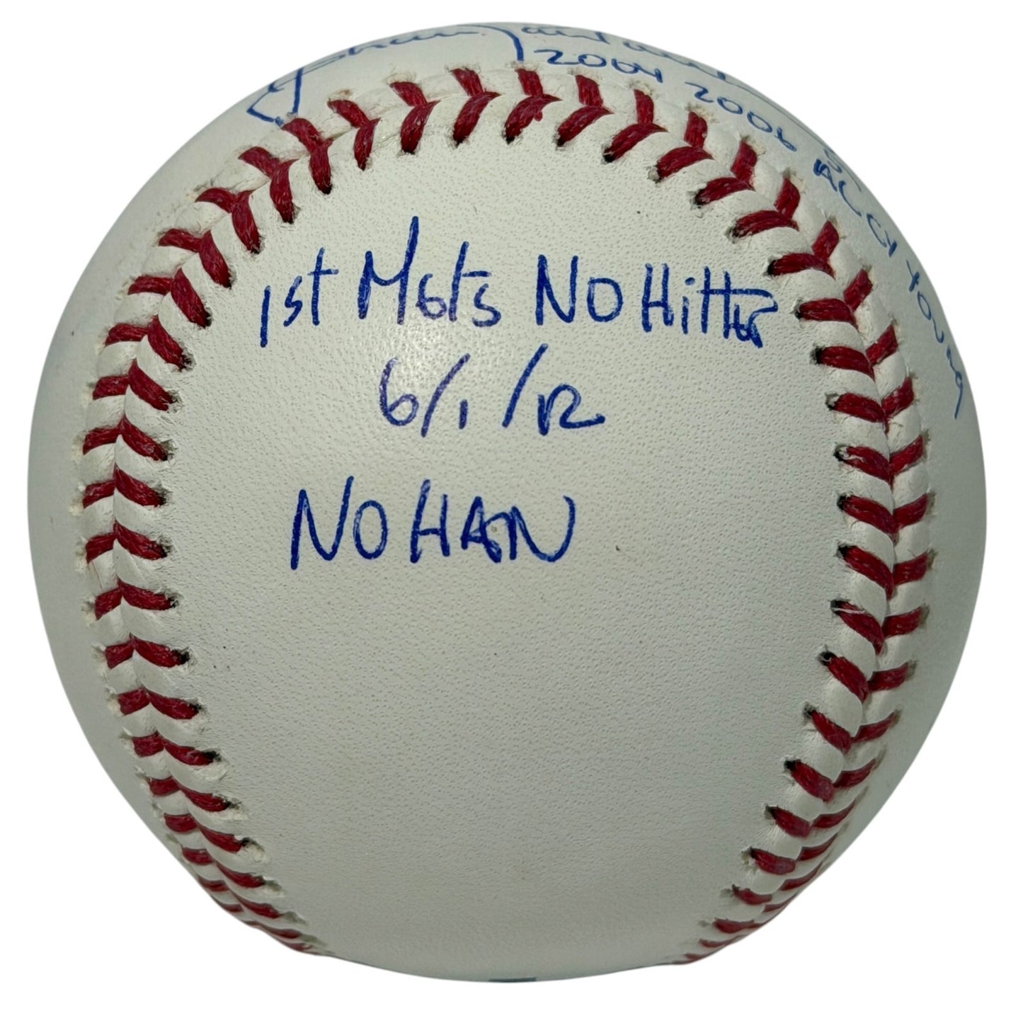Johan Santana Signed New York Mets Official MLB Baseball 4 Stat Inscriptions
