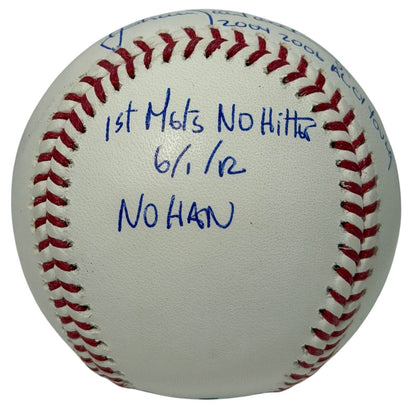Johan Santana Signed New York Mets Official MLB Baseball 4 Stat Inscriptions