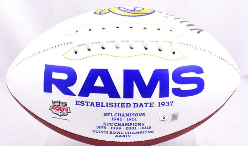 Kyren Williams Autographed Los Angeles Rams Logo Football