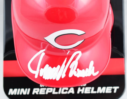 Johnny Bench Signed Cincinnati Reds White Mini Batting Helmet
