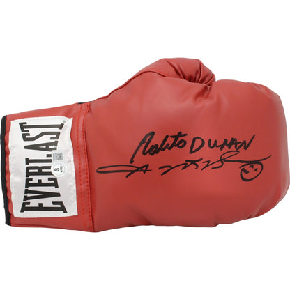 Sugar Ray Leonard & Roberto Duran Signed Red Everlast Boxing Glove