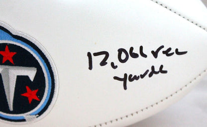 Derrick Mason Signed Tennessee Titans Logo Football with Inscription