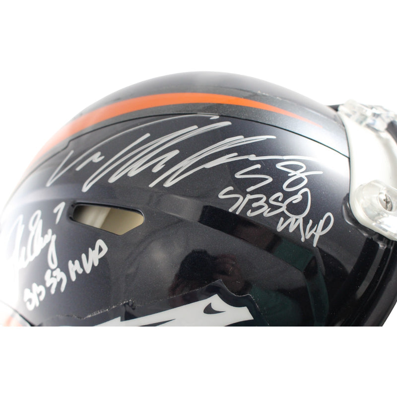 John Elway, Terrell Davis & Von Miller Signed Denver Broncos Full Size Helmet