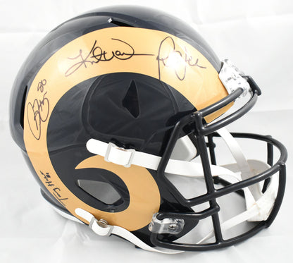 Warner, Faulk, Bruce & Holt Signed St. Louis Rams Full Size Helmet
