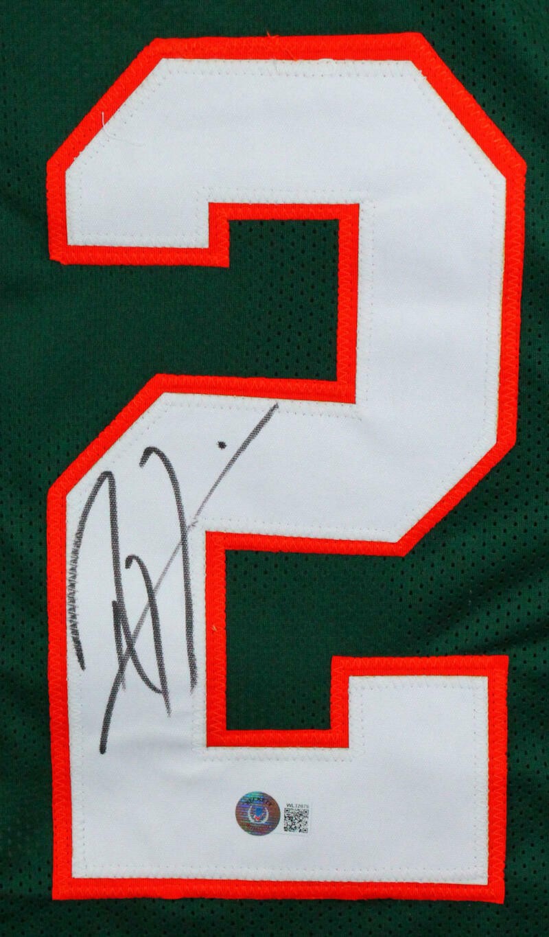 Ray Lewis Autographed Green Custom College Style Jersey