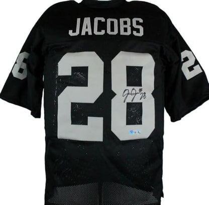 Josh Jacobs Autographed Black Custom Jersey