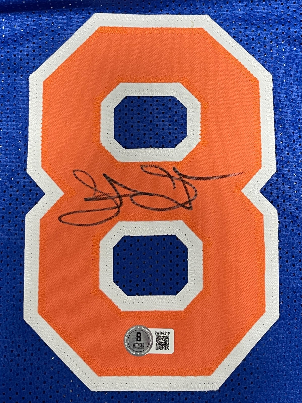 Latrell Sprewell Signed New York Knicks Custom Jersey Beckett Witness COA