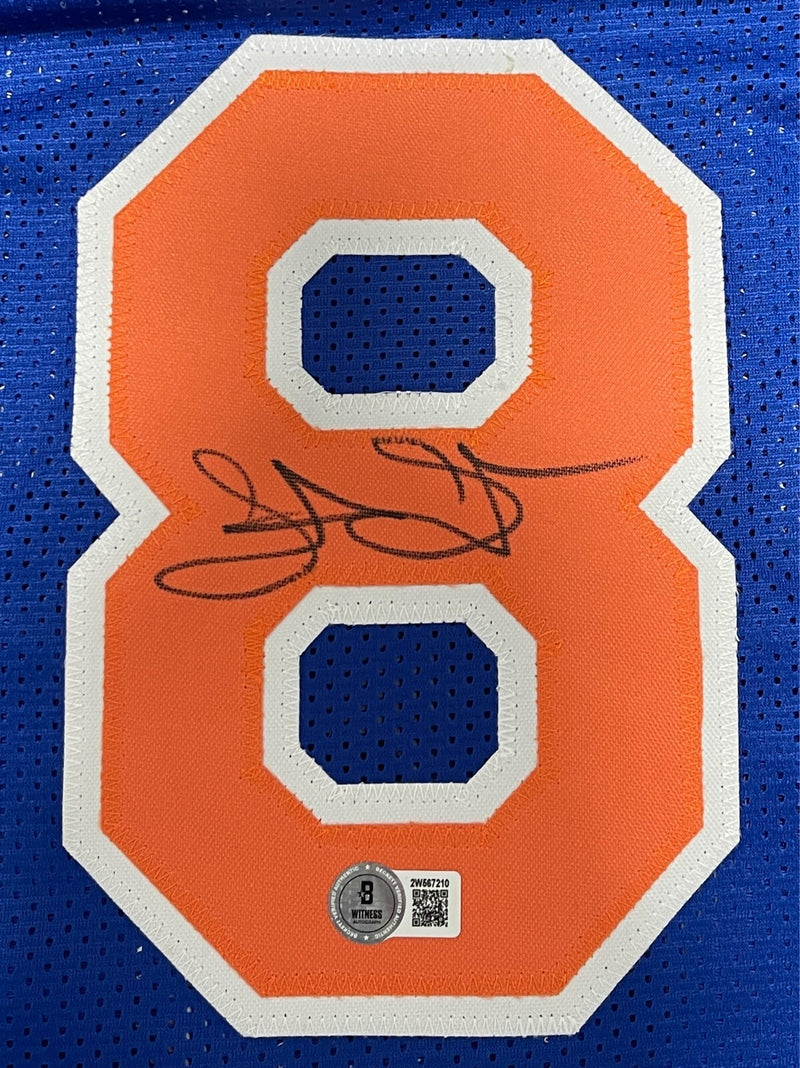 Latrell Sprewell Signed New York Knicks Custom Jersey Beckett Witness COA