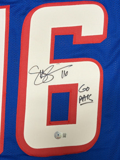 Scott Zolak Signed Patriots Custom Jersey "Go Pats!" Inscription (BAS)