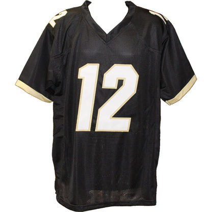 Travis Hunter Autographed College Style Black Custom Jersey (Beckett COA)