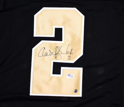 Aaron Brooks Autographed Black Custom Football Jersey