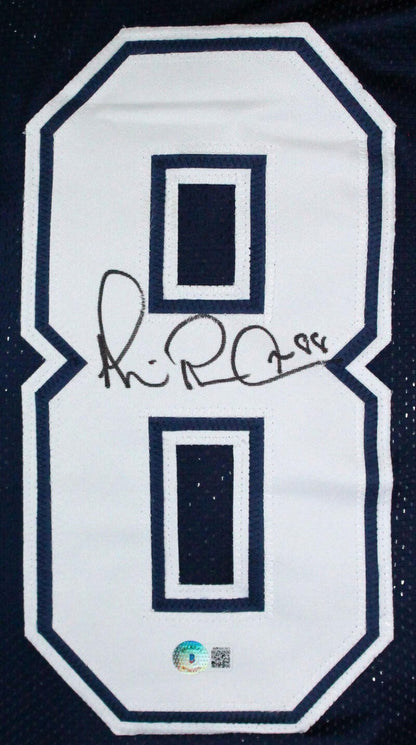 Michael Irvin Autographed Custom Blue and White Football Jersey