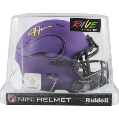 Justin Jefferson Minnesota Vikings Autographed Rave Mini Helmet