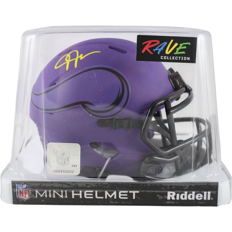 Justin Jefferson Minnesota Vikings Autographed Rave Mini Helmet