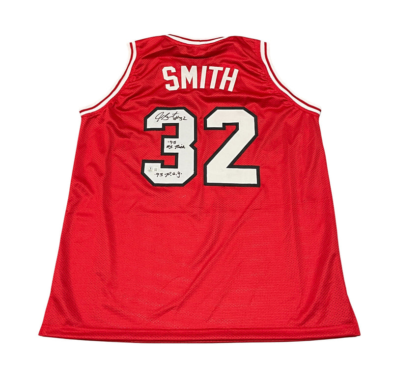 Joe Smith Signed Maryland Custom Basketball Jersey with 2 Inscriptions BAS