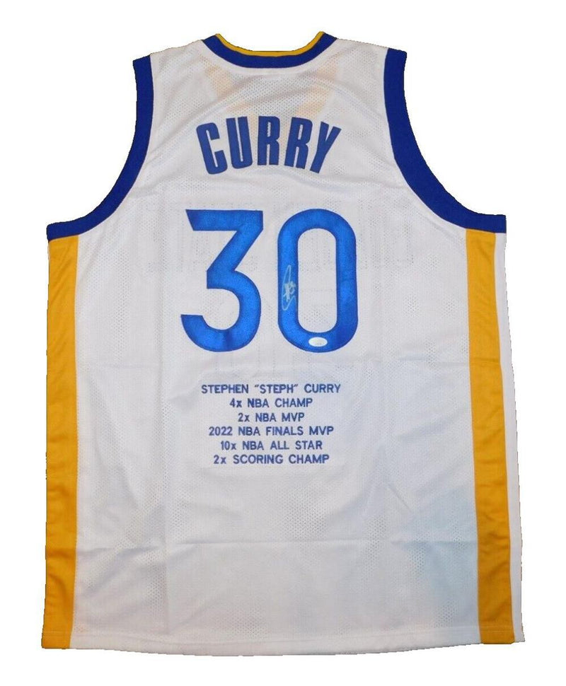Steph Curry Signed Golden State Warriors Custom Stat Jersey (JSA COA)