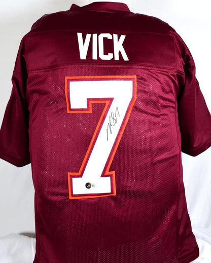 Michael Vick Signed Maroon College Style Jersey