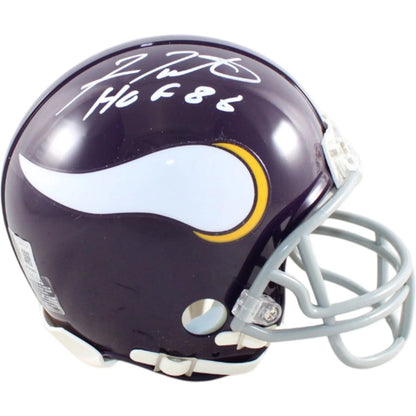 Fran Tarkenton Signed Minnesota Vikings Throwback Mini Helmet