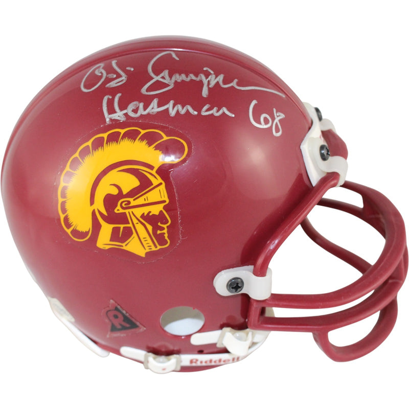 O.J. Simpson Signed USC Trojans VSR4 Mini Helmet (Heisman 68) PSA