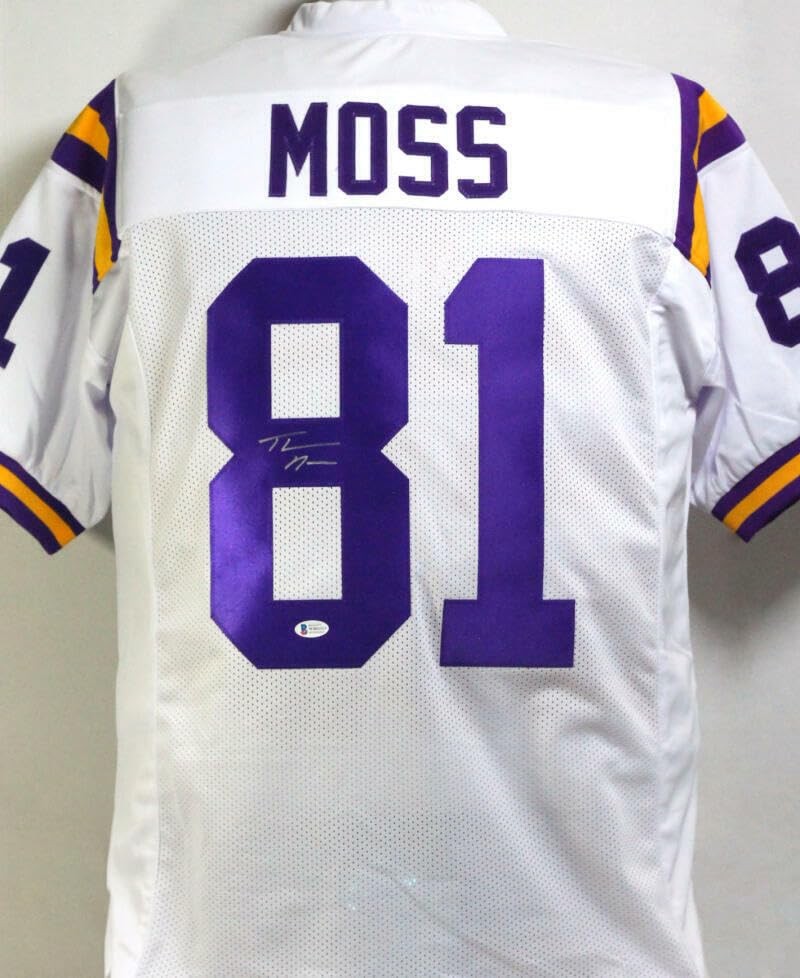 Thaddeus Moss Autographed White Custom College-Style Football Jersey