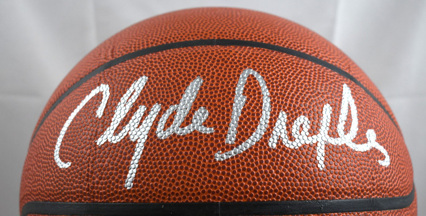 Clyde Drexler Signed Wilson NBA Authentic Basketball
