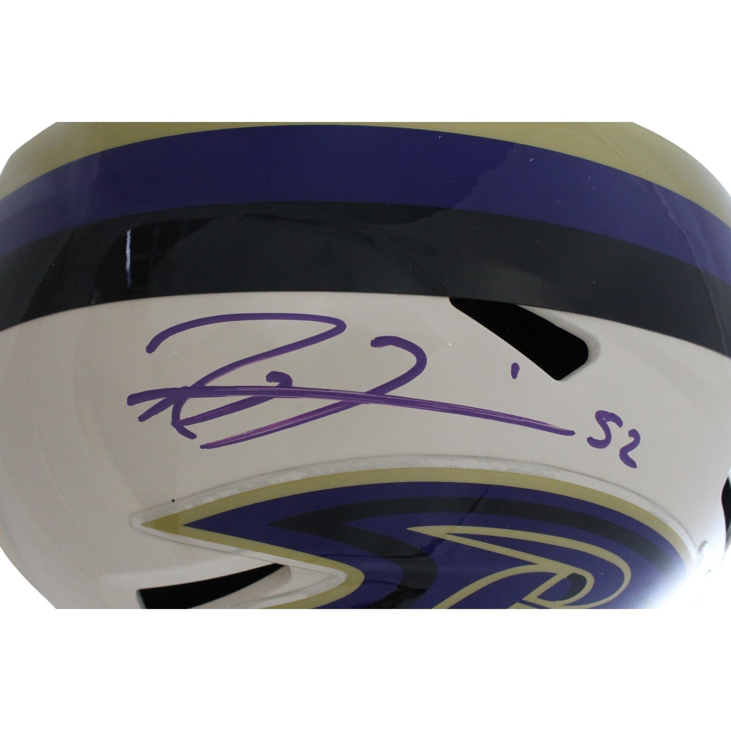 Ray Lewis Autographed Baltimore Ravens Retro Full Size Helmet