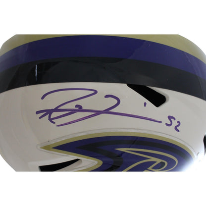 Ray Lewis Autographed Baltimore Ravens Retro Full Size Helmet