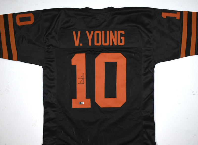 Vince Young Signed Black Texas College Style Custom Jersey