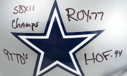 Tony Dorsett Autographed Dallas Cowboys Full Size Helmet - 5 Inscriptions