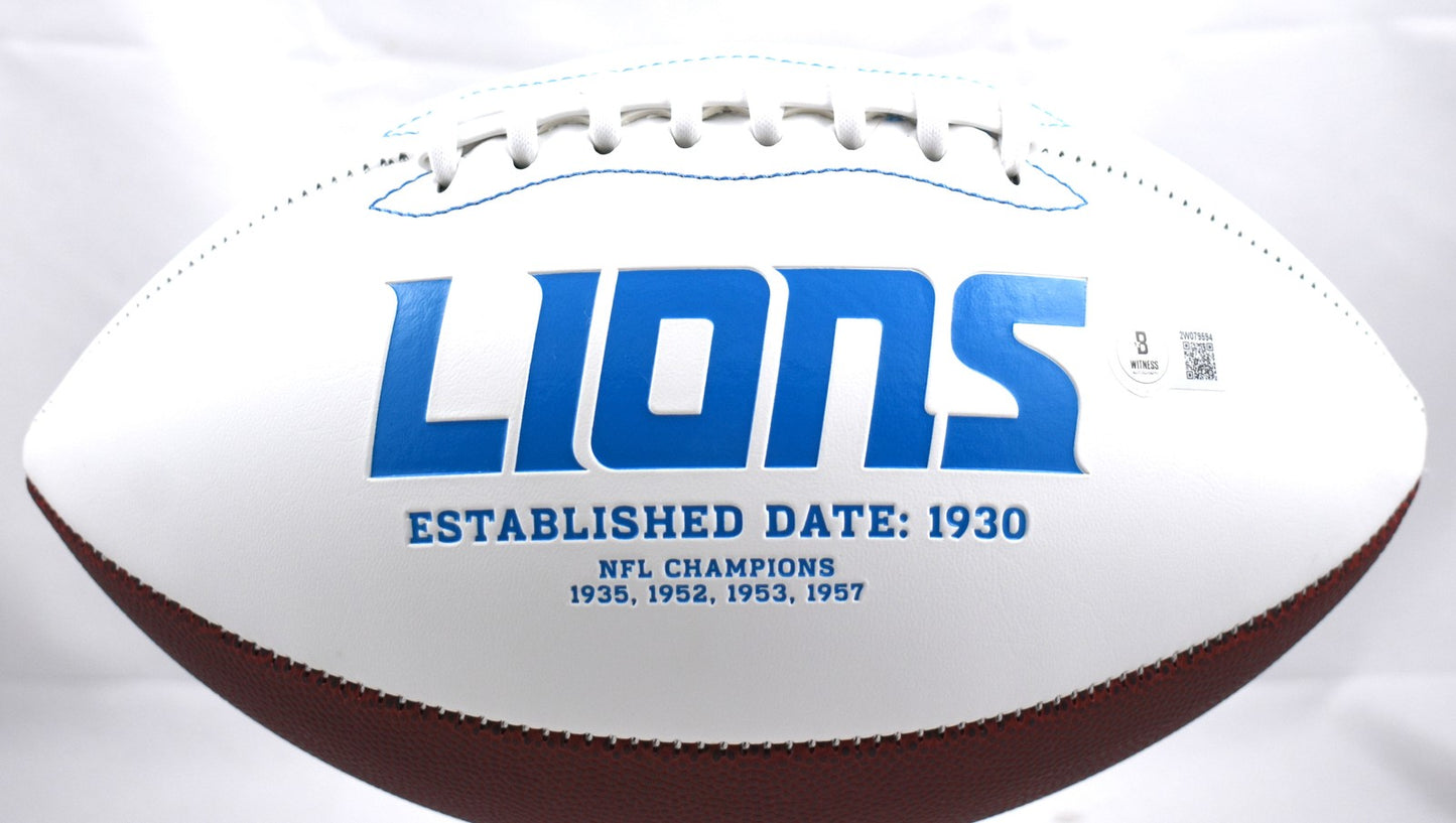 Sam LaPorta Autographed Detroit Lions Black Logo Football